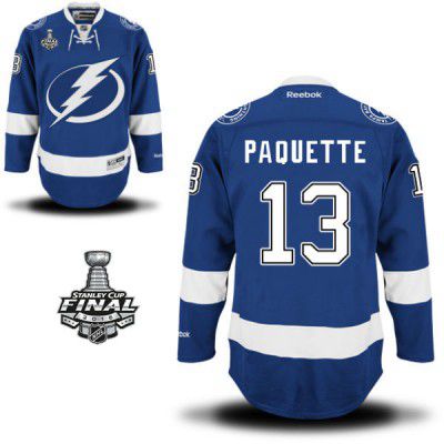2015 Stanley Cup - Men's Reebok Tampa Bay Lightning #13 Cedric Paquette Royal Blue Home NHL Jersey - Cedric Paquette