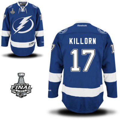 2015 Stanley Cup - Men's Reebok Tampa Bay Lightning #17 Alex Killorn Premier Royal Blue Home NHL Jersey - Alex Killorn
