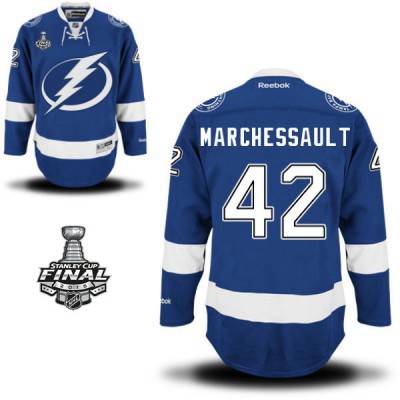 2015 Stanley Cup - Men's Reebok Tampa Bay Lightning #42 Jonathan Marchessault Royal Blue Home NHL Jersey - Jonathan Marchessault
