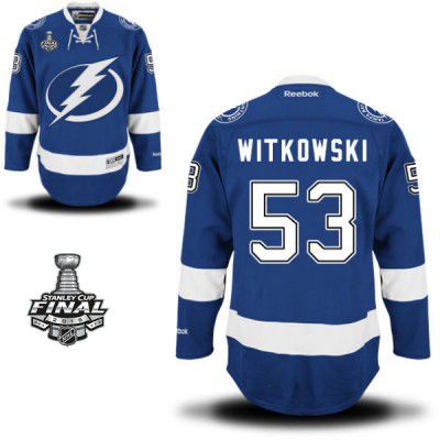 2015 Stanley Cup - Men's Reebok Tampa Bay Lightning #53 Luke Witkowski Royal Blue Home NHL Jersey - Luke Witkowski