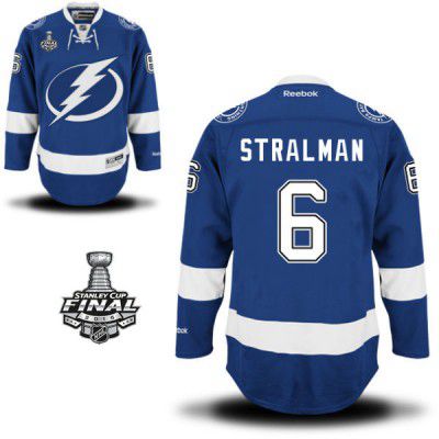 2015 Stanley Cup - Men's Reebok Tampa Bay Lightning #6 Anton Stralman Royal Blue Home NHL Jersey - Anton Stralman