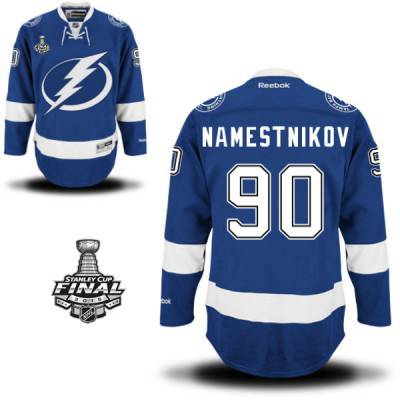 2015 Stanley Cup - Men's Reebok Tampa Bay Lightning #90 Vladislav Namestnikov Royal Blue Home NHL Jersey - Vladislav Namestnikov