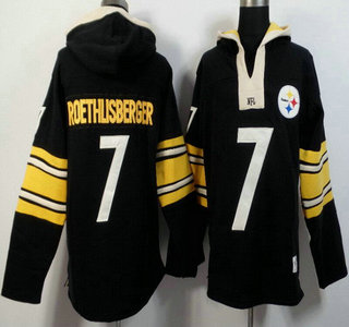 Men's Pittsburgh Steelers #7 Ben Roethlisberger Black Team Color 2015 NFL Hoody
