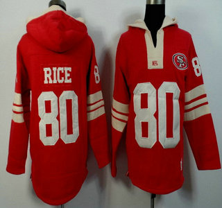Men's San Francisco 49ers #80 Jerry Rice Red Team Color Team Color 2015 NFL Hoody