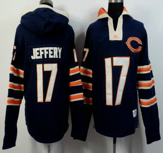 Men's Chicago Bears #17 Alshon Jeffery Navy Blue Team Color 2015 NFL Hoody