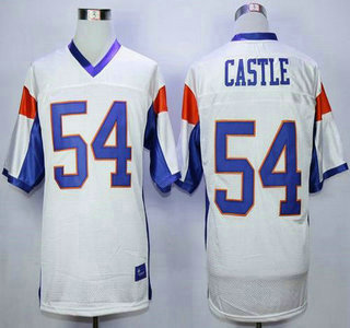 Blue Mountain State #54 Thad Castle White 2015 College Football Jersey