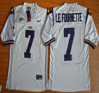 LSU Tigers #7 Le.Fournette White 2015 College Football Nike Limited Jersey