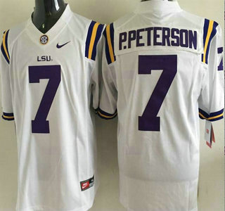 LSU Tigers #7 Patrick Peterson White 2015 College Football Nike Limited Jersey