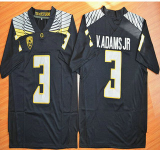 Oregon Duck #3 Vernon Adams Jr Black College Football Nike Limited Jersey