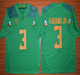 Oregon Duck #3 Vernon Adams Jr Light Green College Football Nike Limited Jersey