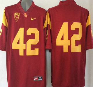 USC Trojans #42 Red 2015 College Football Nike Limited Jersey