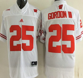 Wisconsin Badgers #25 15 Golden Tate III White College Football Jersey