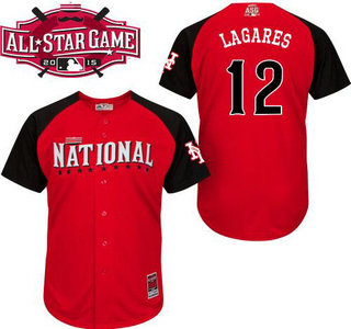 National League New York Mets #12 Juan Lagares Red 2015 All-Star Game Player Jersey