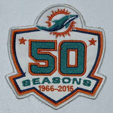 2015 Miami Dolphins 50th Anniversary Patch-White
