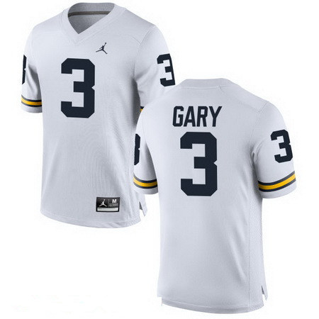 Men's Michigan Wolverines #3 Rashan Gary White Stitched College Football Brand Jordan NCAA Jersey