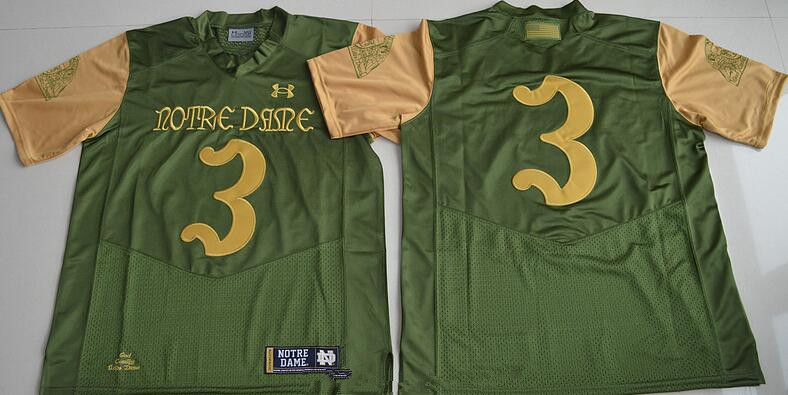 Men's Notre Dame Fighting Irish #3 Joe Montana Green Stitched College Football 2016 Shamrock Series Under Armour NCAA Jersey