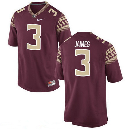 Men's Florida State Seminoles #3 Derwin James Red Stitched College Football 2016 Nike NCAA Jersey