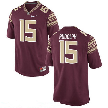 Men's Florida State Seminoles #15 Travis Rudolph Red Stitched College Football 2016 Nike NCAA Jersey