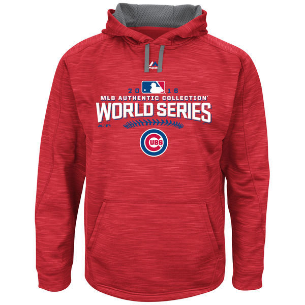 Chicago Cubs Scarlet 2016 World Series Champions Locker Room Streak Fleece Men's Pullover Hoodie