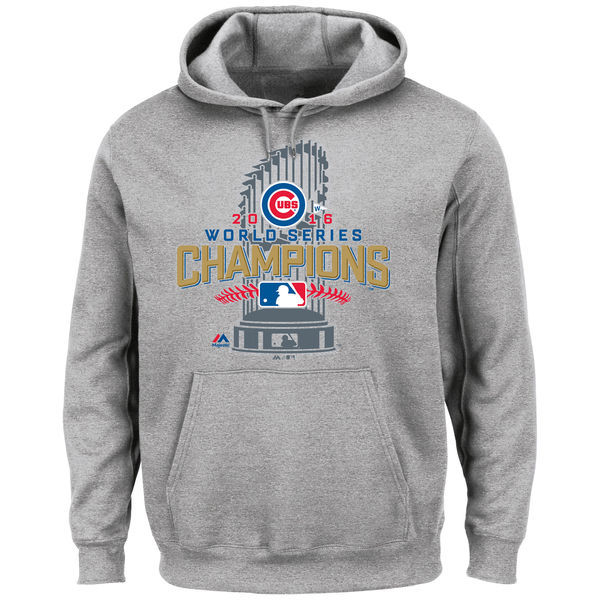 Chicago Cubs Heathered Gray Big & Tall 2016 World Series Champions Locker Room Men's Pullover Hoodie