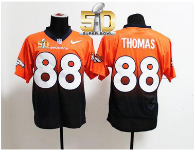 Nike Broncos #88 Demaryius Thomas OrangeNavy Blue Super Bowl 50 Men's Stitched NFL Elite Fadeaway Fashion Jersey