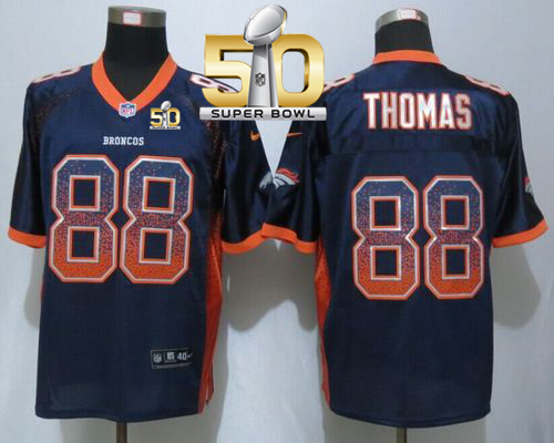 Nike Broncos #88 Demaryius Thomas Navy Blue Alternate Super Bowl 50 Men's Stitched NFL Elite Drift Fashion Jersey