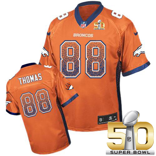 Nike Broncos #88 Demaryius Thomas Orange Team Color Super Bowl 50 Men's Stitched NFL Elite Drift Fashion Jersey