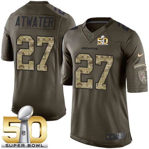 Nike Broncos #27 Steve Atwater Green Super Bowl 50 Men's Stitched NFL Limited Salute To Service Jersey