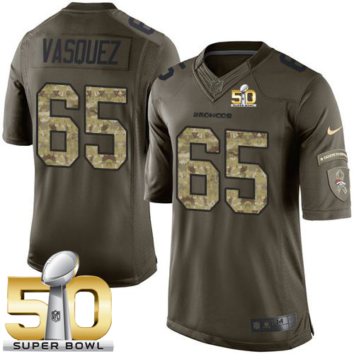 Nike Broncos #65 Louis Vasquez Green Super Bowl 50 Men's Stitched NFL Limited Salute To Service Jersey