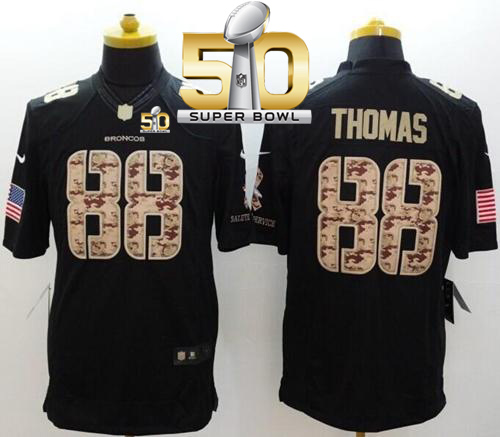 Nike Broncos #88 Demaryius Thomas Black Super Bowl 50 Men's Stitched NFL Limited Salute to Service Jersey