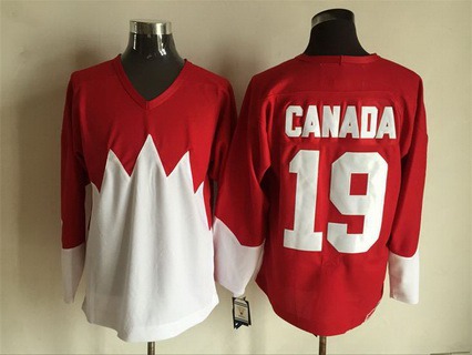 Men's Team Canada #19 Canada 1972 CCM Throwback Hockey Red Jersey