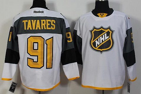 Men's New York Islanders #91 John Tavares Reebok White 2016 NHL All-Star Premier Jersey