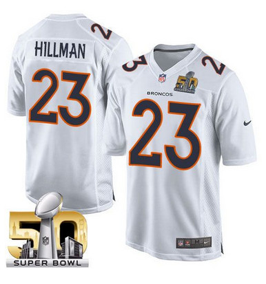 Men's Denver Broncos #23 Ronnie Hillman Nike White Super Bowl 50 Game Event Jersey