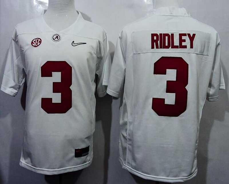 Men's Alabama Crimson Tide #3 Calvin Ridley White 2016 Playoff Diamond Quest College Football Nike Limited Jersey