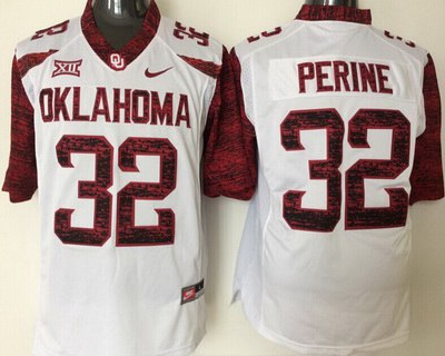Men's Oklahoma Sooners #32 Samaje Perine White 2016 College Football Nike Limited Jersey