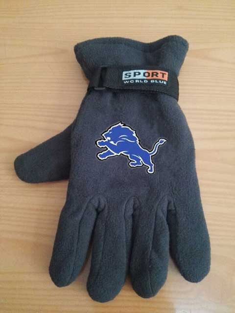 Detroit Lions NFL Adult Winter Warm Gloves Dark Gray