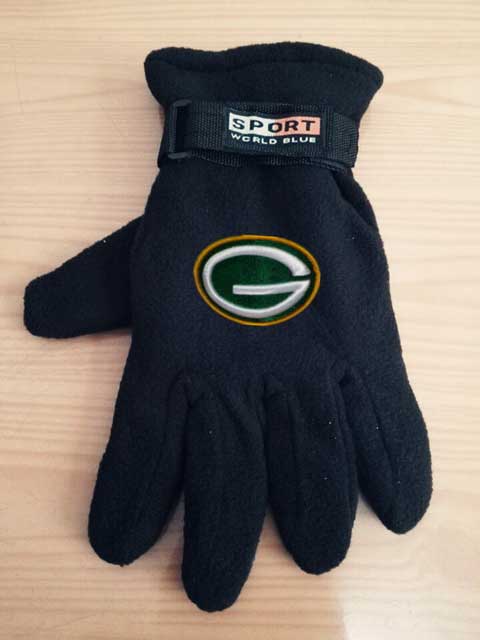 Green Bay Packers NFL Adult Winter Warm Gloves Black