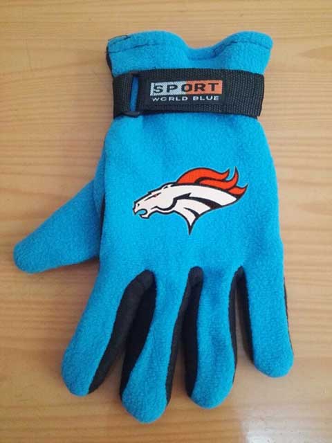 Denver Broncos NFL Adult Winter Warm Gloves Light Blue