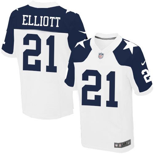 Youth Dallas Cowboys #21 Ezekiel Elliott Nike White Thanksgivings 2016 jersey