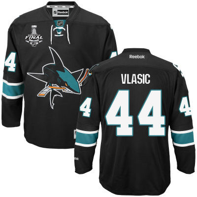 Men's San Jose Sharks #44 Marc-Edouard Vlasic Black Third 2016 Stanley Cup NHL Finals Patch Jersey