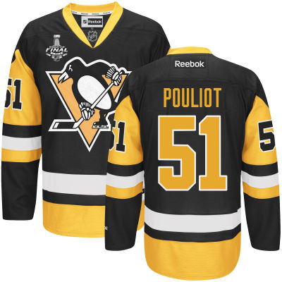 Men's Pittsburgh Penguins #51 Derrick Pouliot Black Third 2016 Stanley Cup NHL Finals Patch Jersey