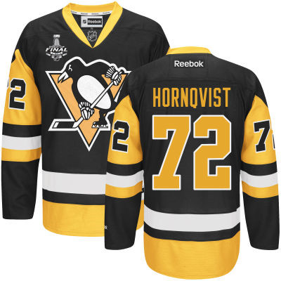 Men's Pittsburgh Penguins #72 Patric Hornqvist Black Third 2016 Stanley Cup NHL Finals Patch Jersey