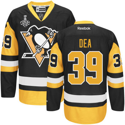Men's Pittsburgh Penguins #39 Jean-Sebastien Dea Black Third 2016 Stanley Cup NHL Finals Patch Jersey