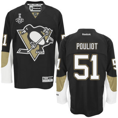 Men's Pittsburgh Penguins #51 Derrick Pouliot Black Team Color 2016 Stanley Cup NHL Finals Patch Jersey