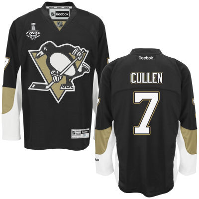 Men's Pittsburgh Penguins #7 Matt Cullen Black Team Color 2016 Stanley Cup NHL Finals Patch Jersey