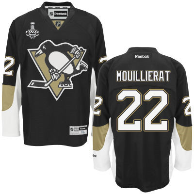 Men's Pittsburgh Penguins #22 Kael Mouillierat Black Team Color 2016 Stanley Cup NHL Finals Patch Jersey