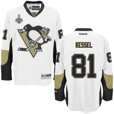 Men's Pittsburgh Penguins #81 Phil Kessel White Road 2016 Stanley Cup NHL Finals Patch Jersey