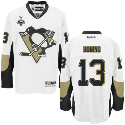 Men's Pittsburgh Penguins #13 Nick Bonino White Road 2016 Stanley Cup NHL Finals Patch Jersey
