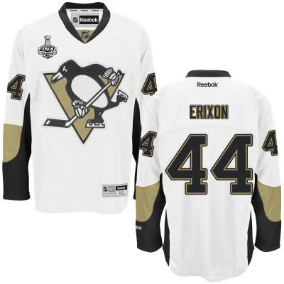 Men's Pittsburgh Penguins #44 Tim Erixon White Road 2016 Stanley Cup NHL Finals Patch Jersey