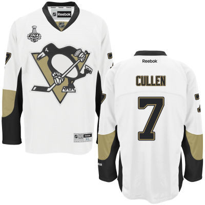 Men's Pittsburgh Penguins #7 Matt Cullen White Road 2016 Stanley Cup NHL Finals Patch Jersey